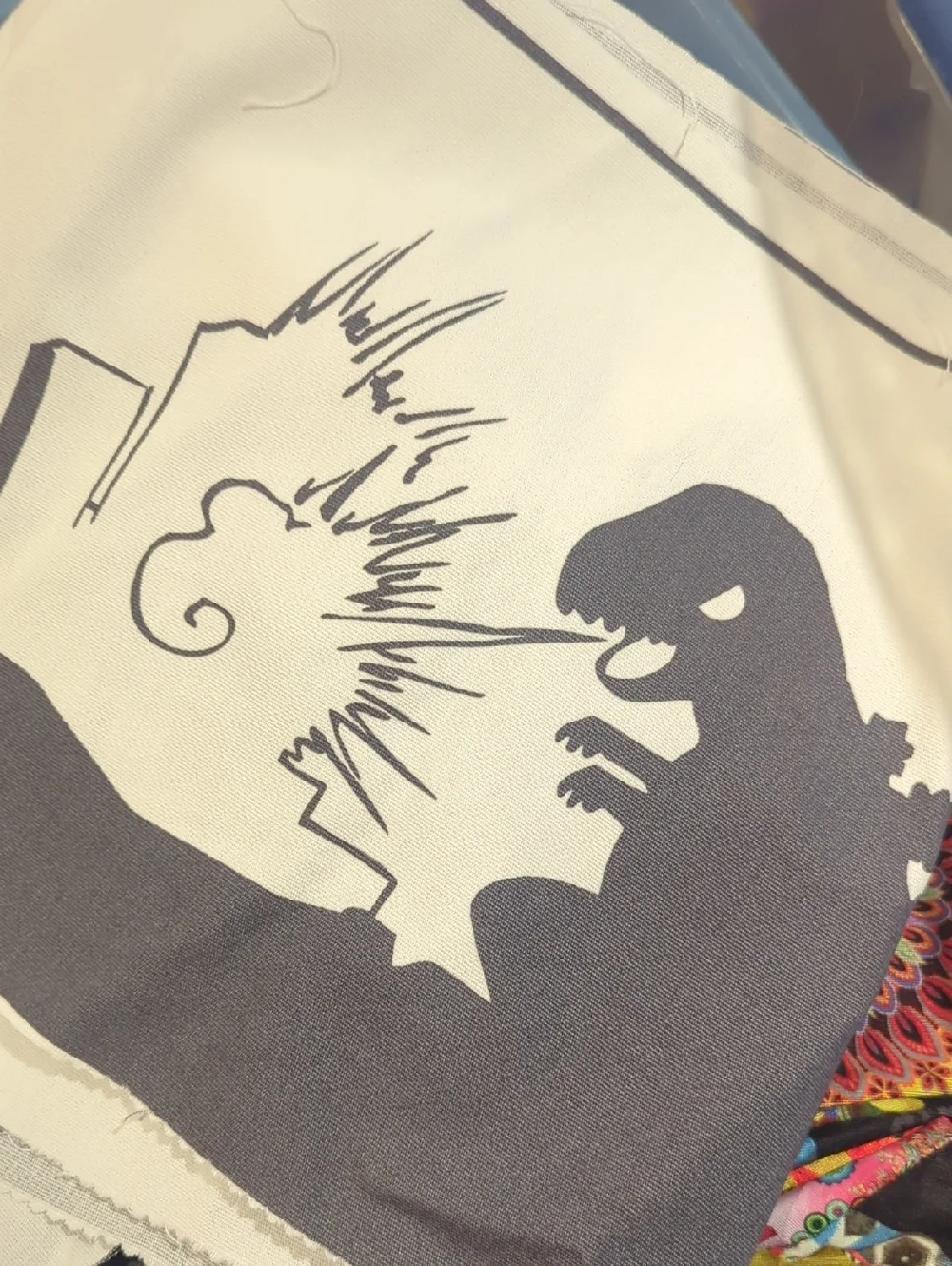 IKEA Black and White Dino Print Fabric